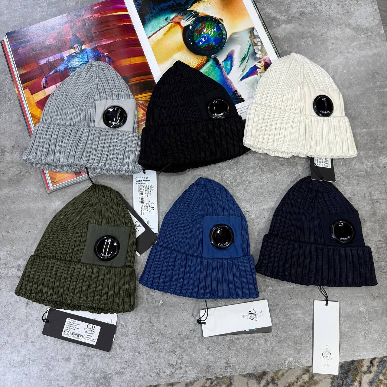CP Company Ribbed Wool Lens Viewer Beanie in Multiple Colors Best Sale UK Reps AAA Quality