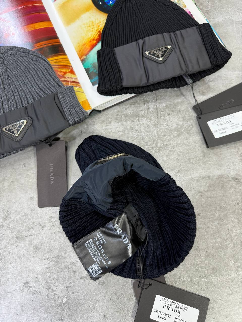 Prada Ribbed-Knit Logo-Plaque Beanie in Multiple Colors Best Sale UK Reps AAA Quality