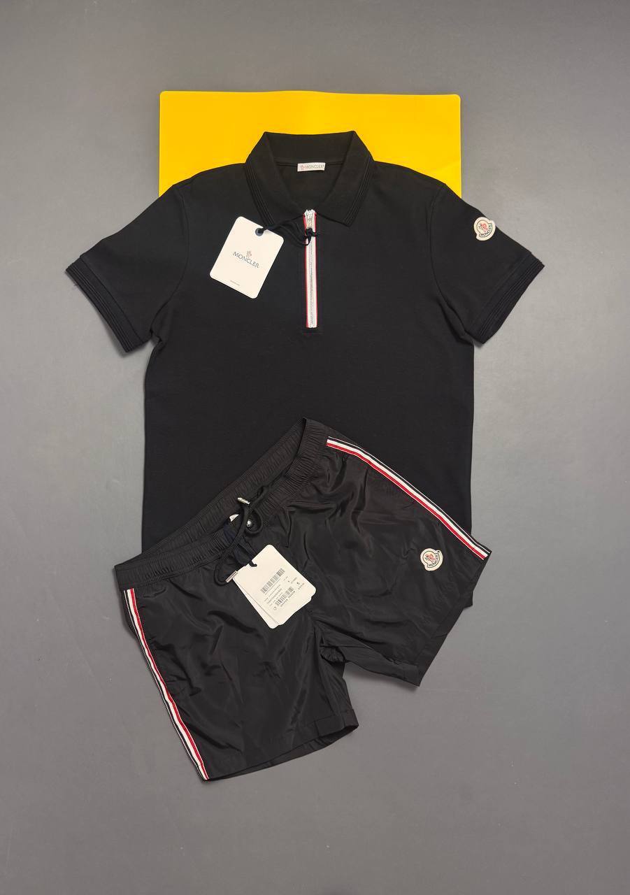 Moncler Half-Zip Logo Printed Cotton Replica Men's Polo Shirts & Shorts in Different Colors UK