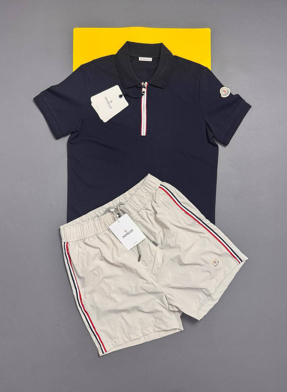 Moncler Half-Zip Logo Printed Cotton Replica Men's Polo Shirts & Shorts in Different Colors UK