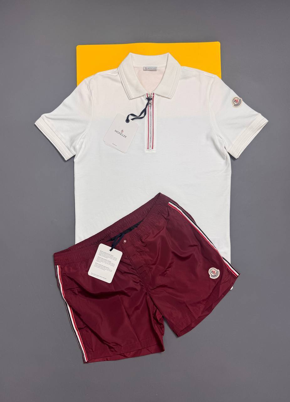 Moncler Half-Zip Logo Printed Cotton Replica Men's Polo Shirts & Shorts in Different Colors UK