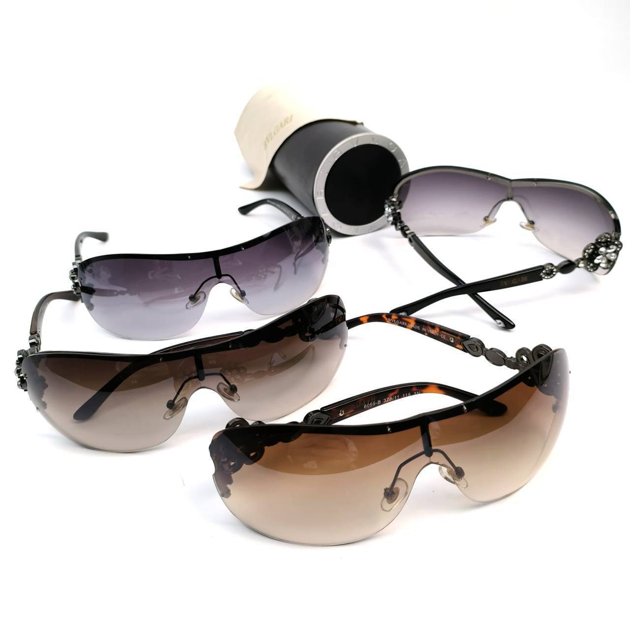 Blvgari Rose Gold Crystal Flower Sunglasses For Women's in Different Colors