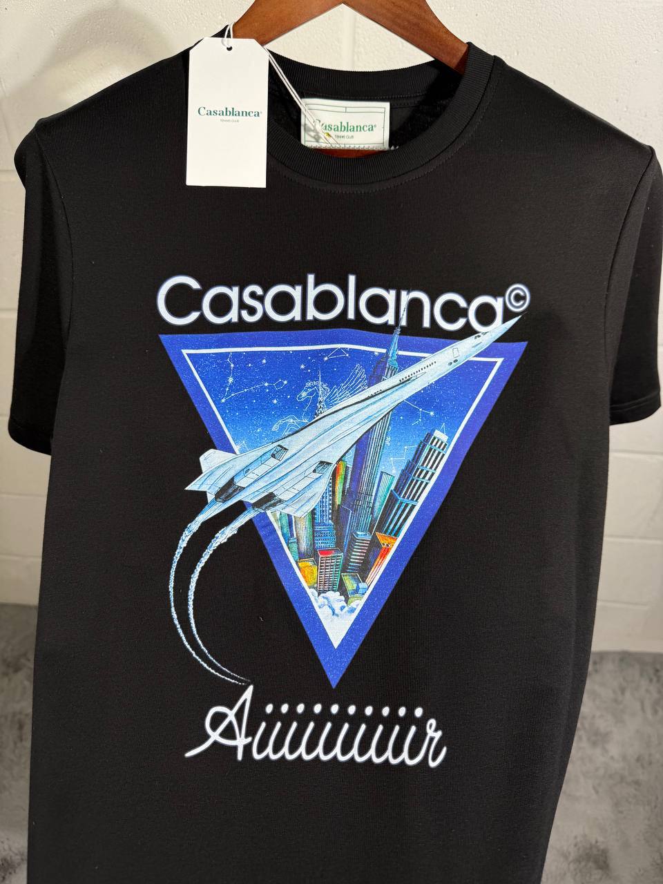 Casablanca Aiiiiir Printed T-shirt Mens in 2 Colors Best Sale UK Reps AAA Quality