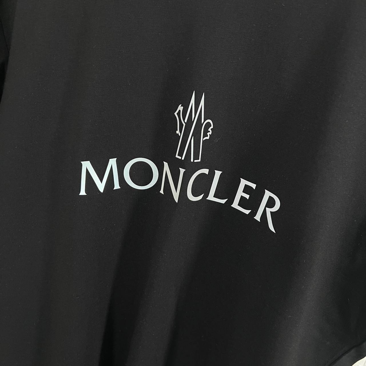 Moncler Reflective Logo Print T-Shirt Mens in 2 Colors Best Sale UK Reps AAA Quality