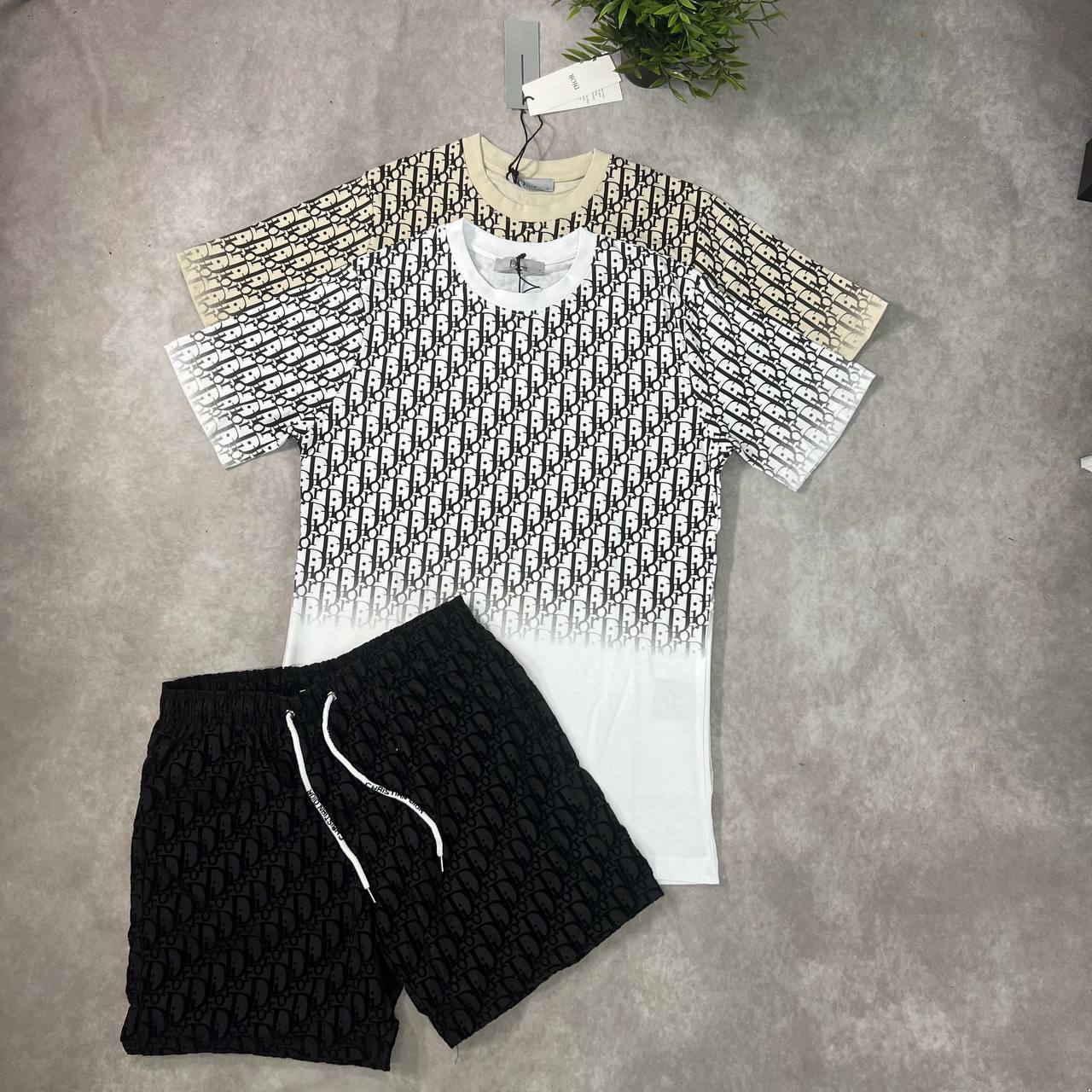 Christian Dior Gradient Oblique T-Shirts & Shorts Sets Men's