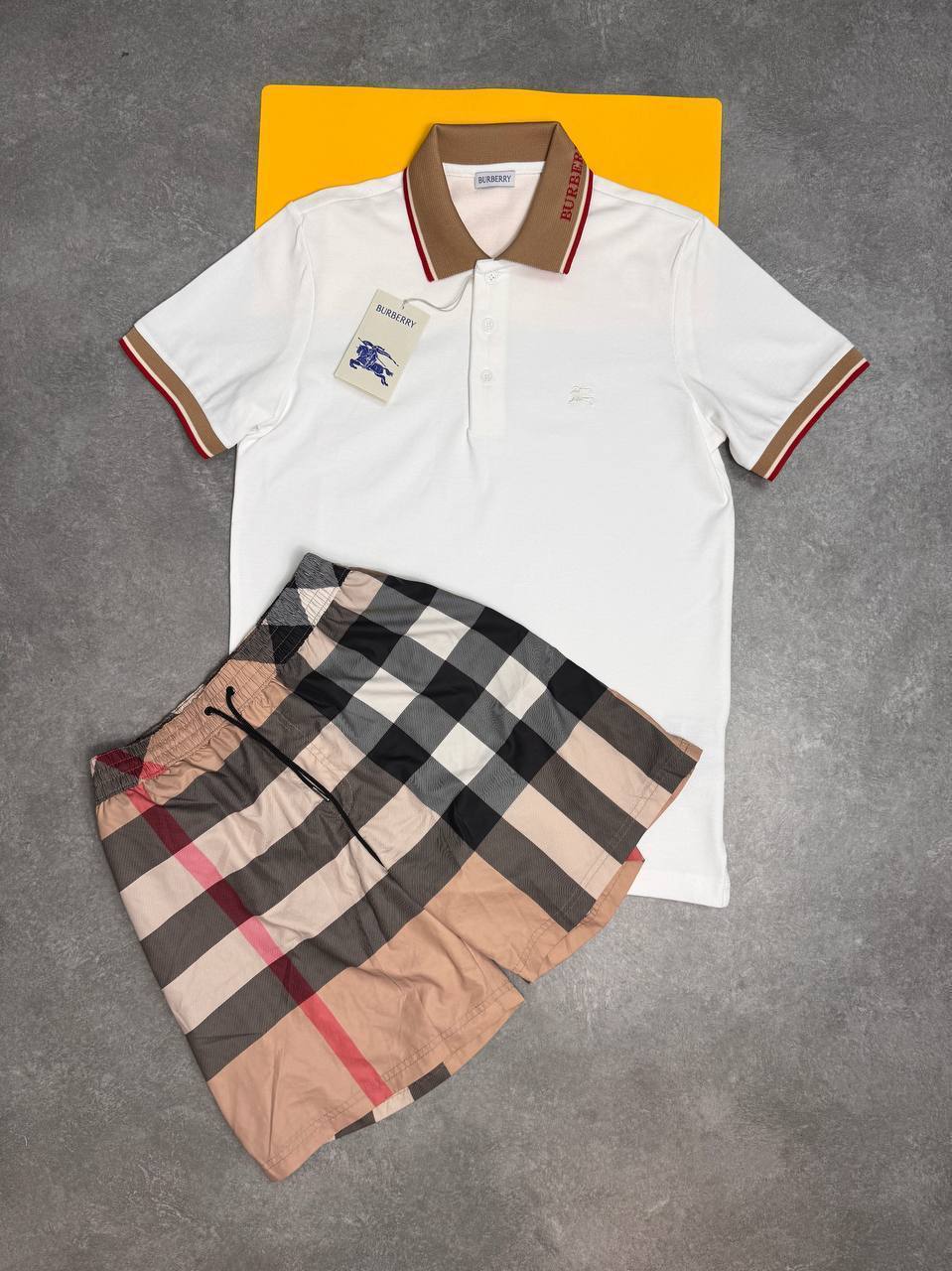 Burberry Men Slim Fit Pique Polo Shirts & Shorts Sets in Multiple Colors UK Reps AAA Quality