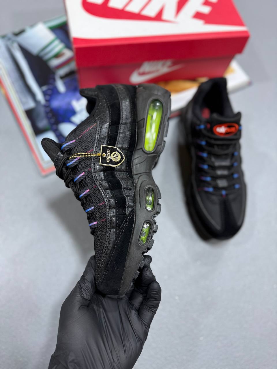 Nike Air Max 95 Black Reflective Volt Mens Trainers Best Sale UK Reps AAA Quality