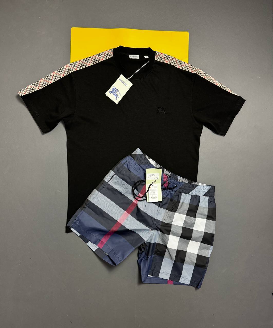 Burberry Check Tape T-Shirts & Shorts Sets Men's Multiple Colors UK Reps AAA Quality