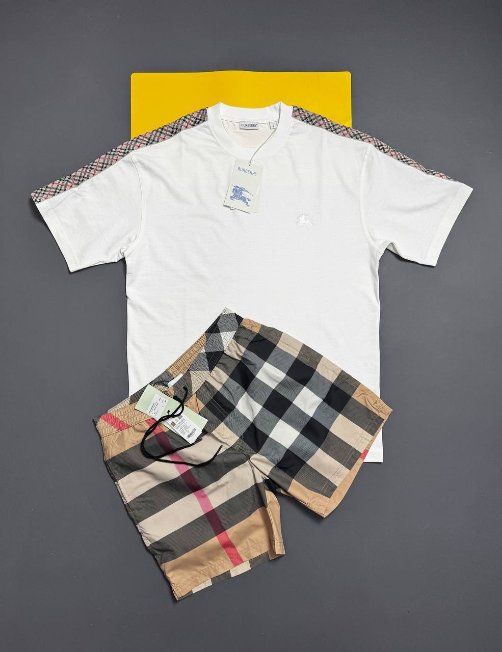 Burberry Check Tape T-Shirts & Shorts Sets Men's Multiple Colors UK Reps AAA Quality