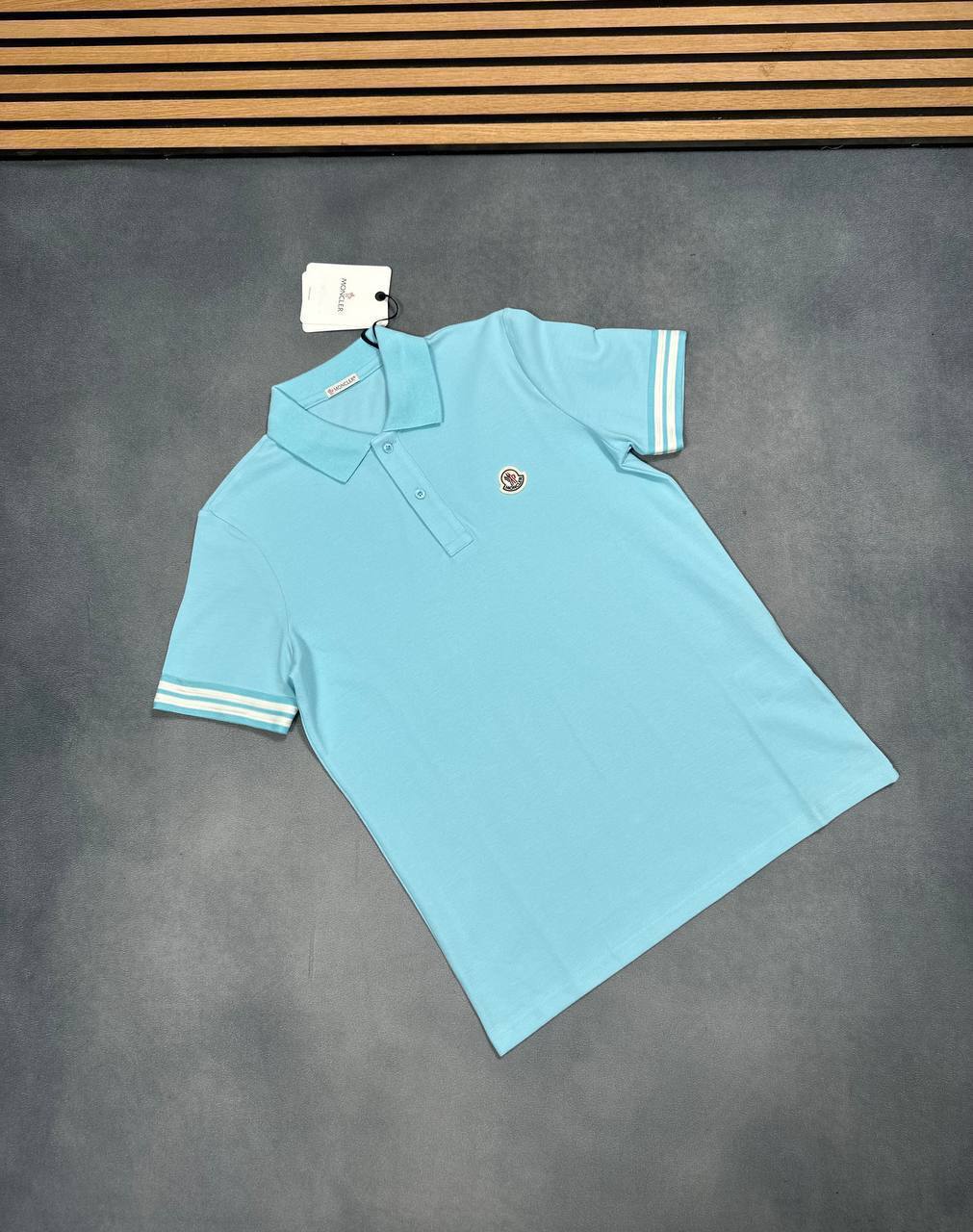 Moncler Logo Embroidered Stripe Short Sleeve Polo Shirts Men's Multiple Colors Replica UK