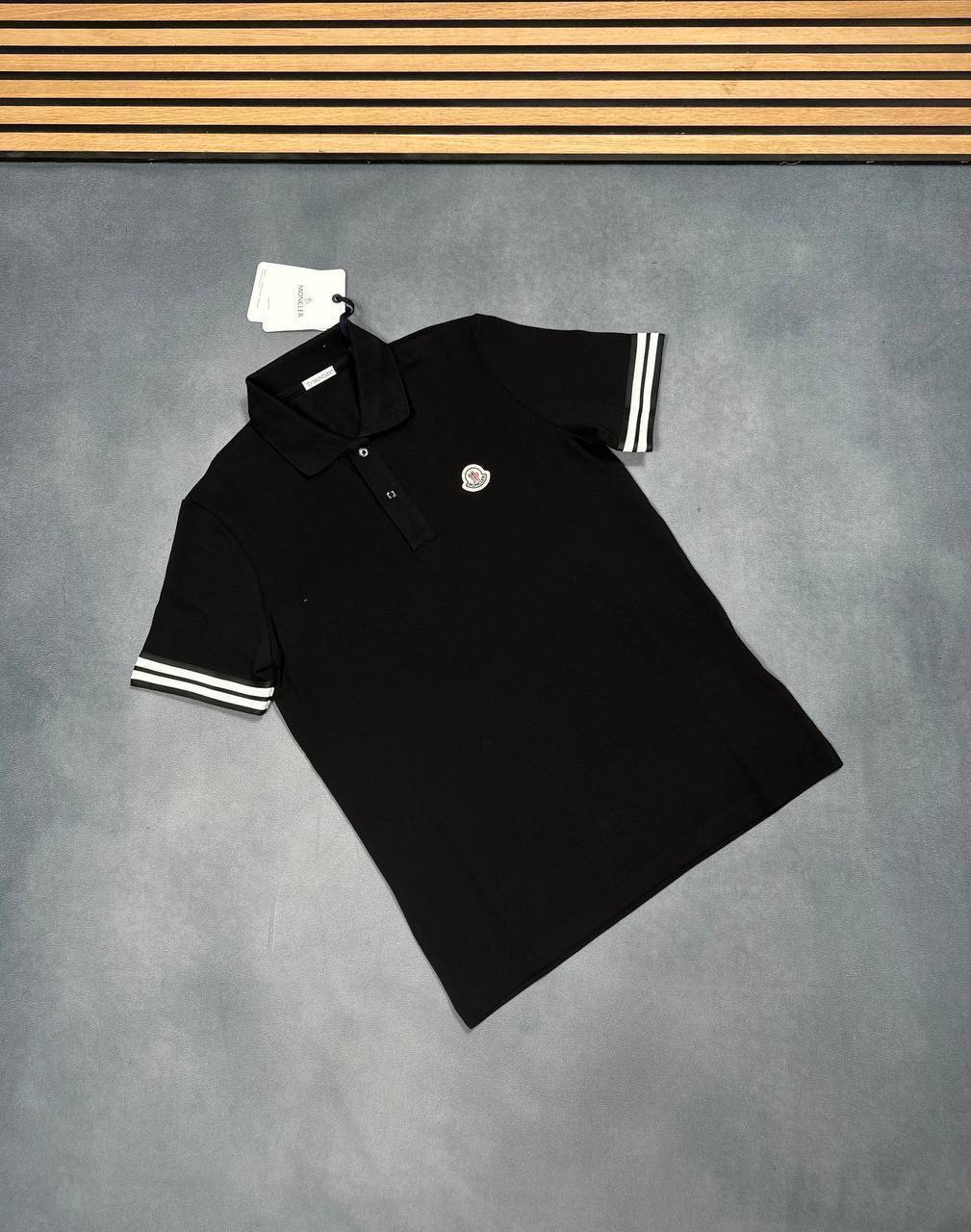 Moncler Logo Embroidered Stripe Short Sleeve Polo Shirts Men's Multiple Colors Replica UK