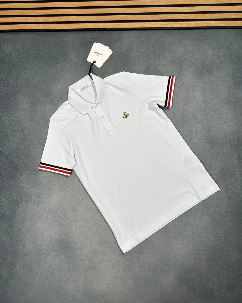 Moncler Logo Embroidered Stripe Short Sleeve Polo Shirts Men's Multiple Colors Replica UK