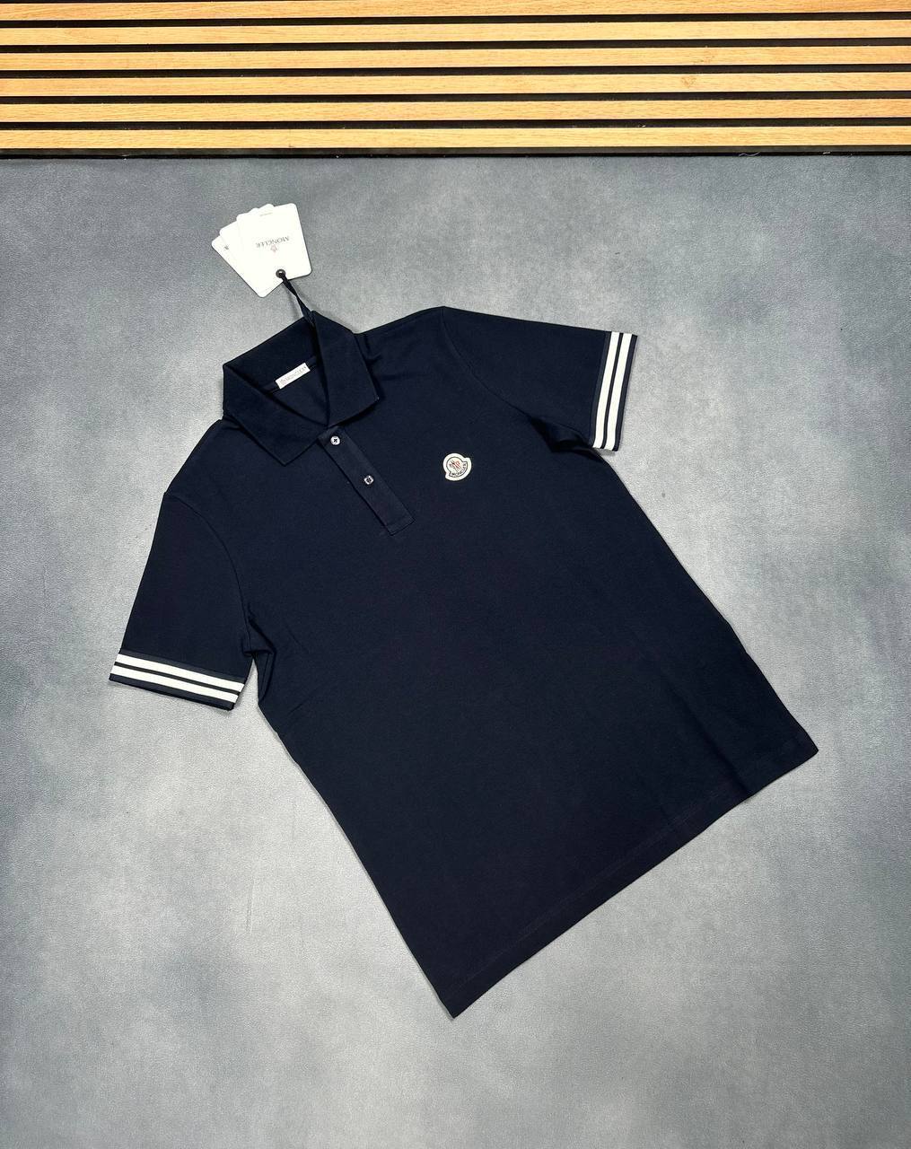 Moncler Logo Embroidered Stripe Short Sleeve Polo Shirts Men's Multiple Colors Replica UK