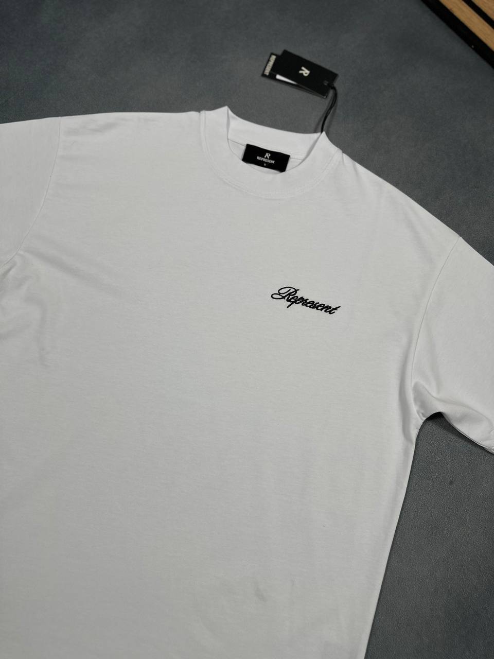 Represent White Cotton Club Script Mesh Men's T-Shirt  UK Reps AAA Quality