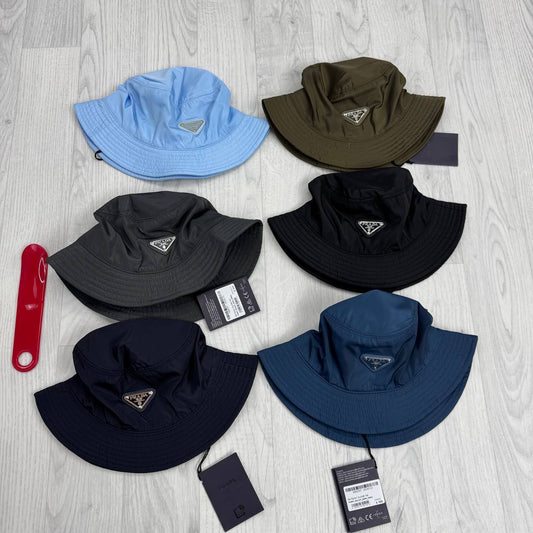 Prada Logo Casual Bucket Hats Multiple Colors UK Reps AAA Quality