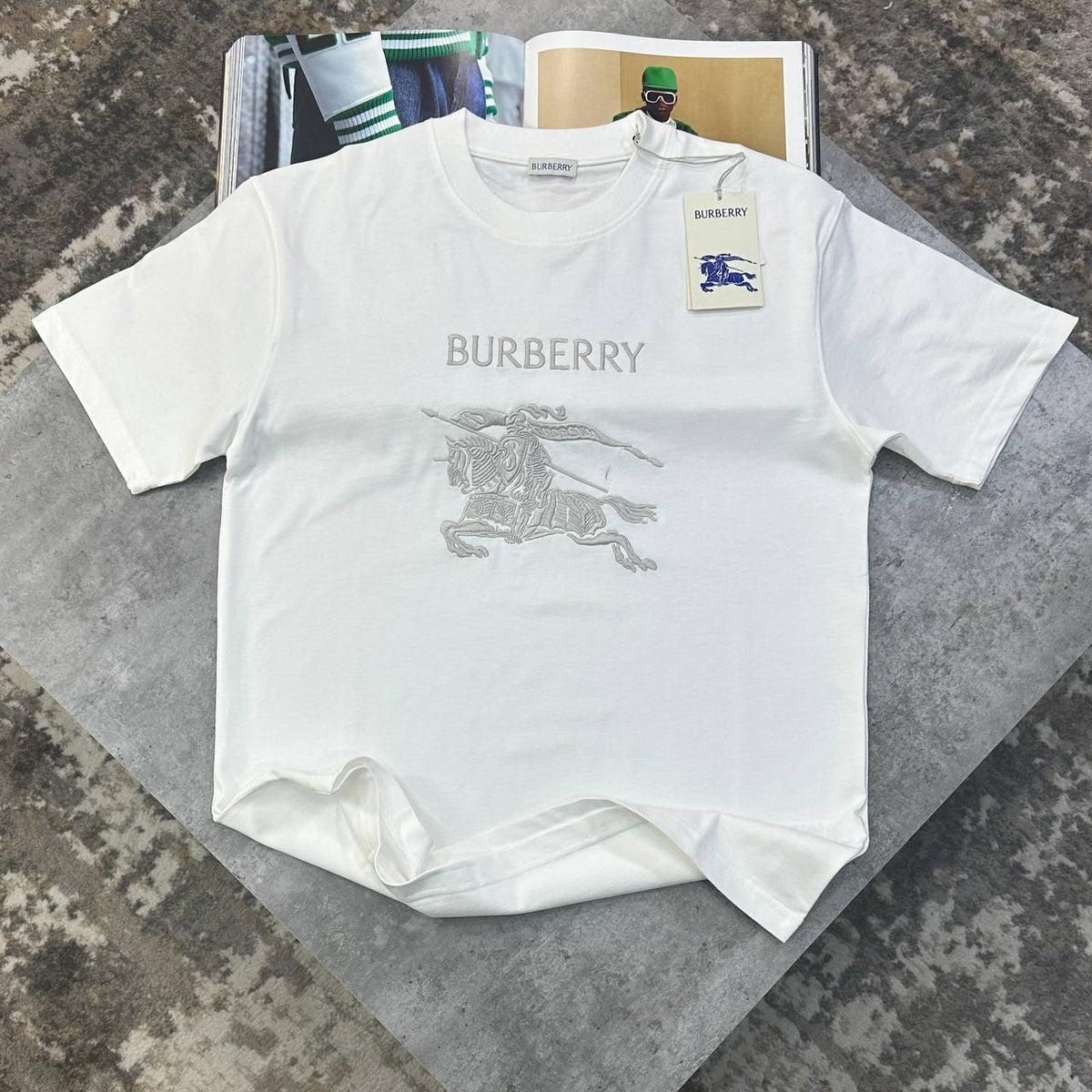 Burberry Men Luxury Men Collection Black Prorsum Knight T-Shirt UK Reps AAA Quality