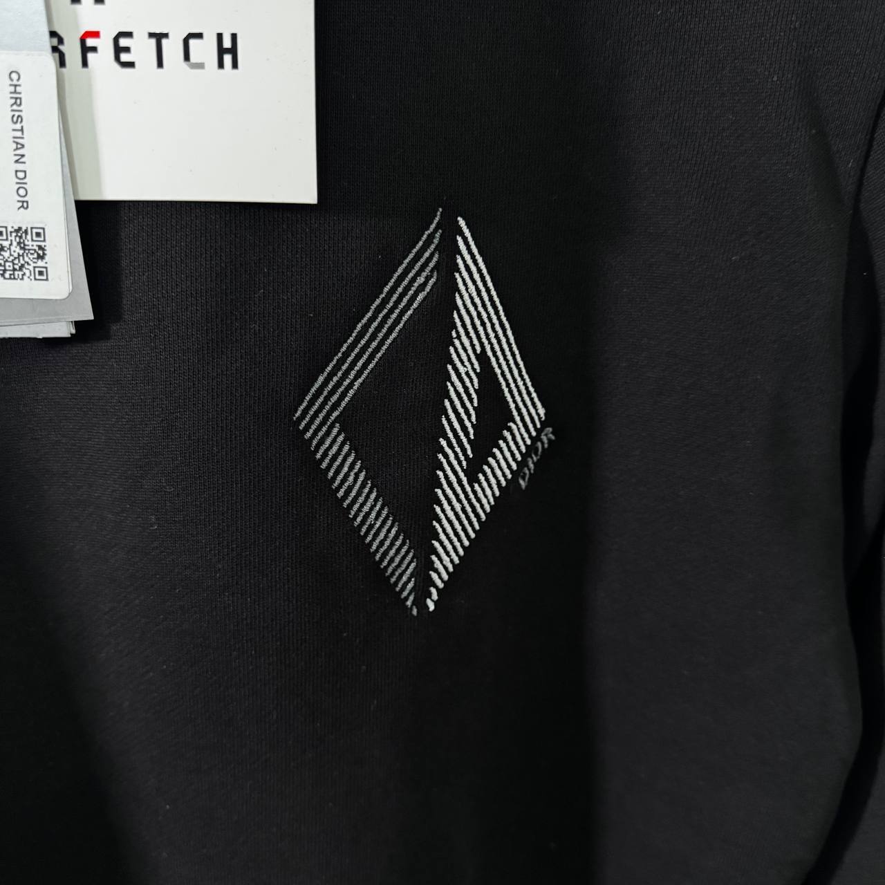 Christian Dior CD Diamond Jumpers Black Cotton Fleece Mens in Black Color Best Sale UK Reps AAA Quality