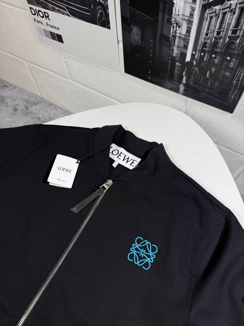 Loewe X Paula's Ibiza Bomber Jacket Mens in Black Color Best Sale UK Reps AAA Quality