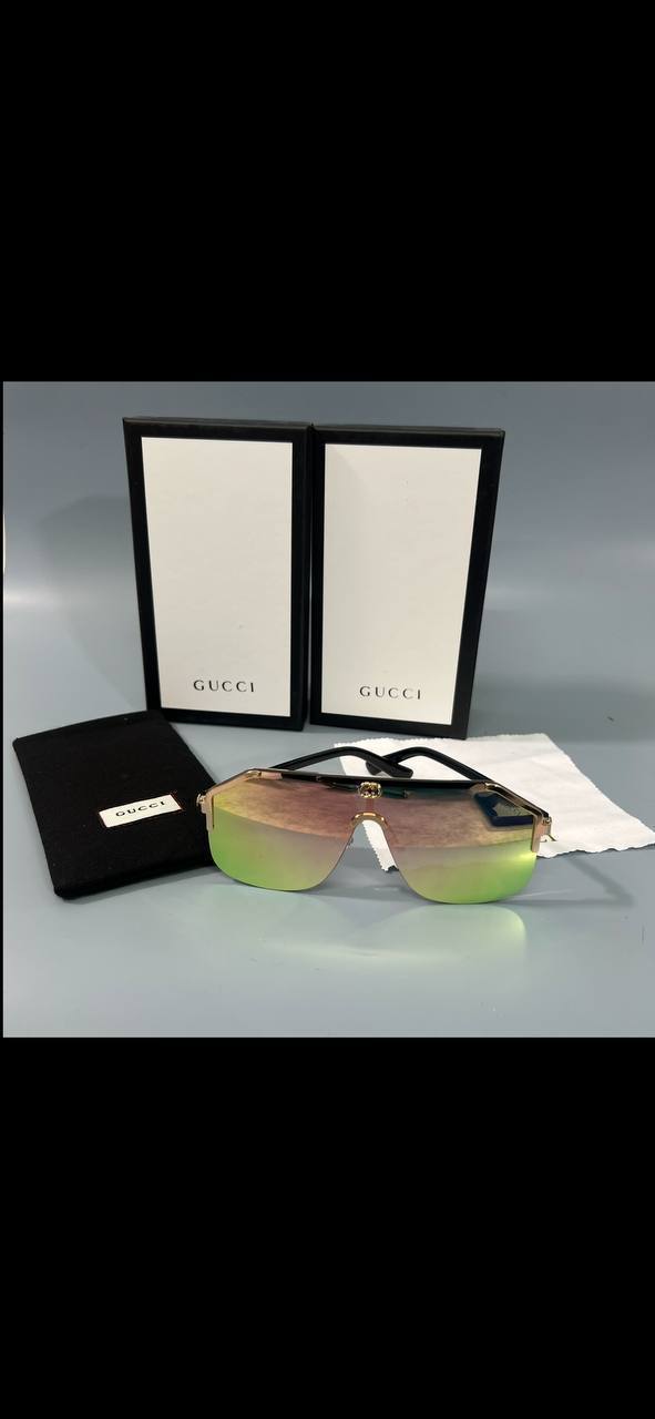 Gucci Geometric Metal Shield Sunglasses Neon UK Replica AAA Quality