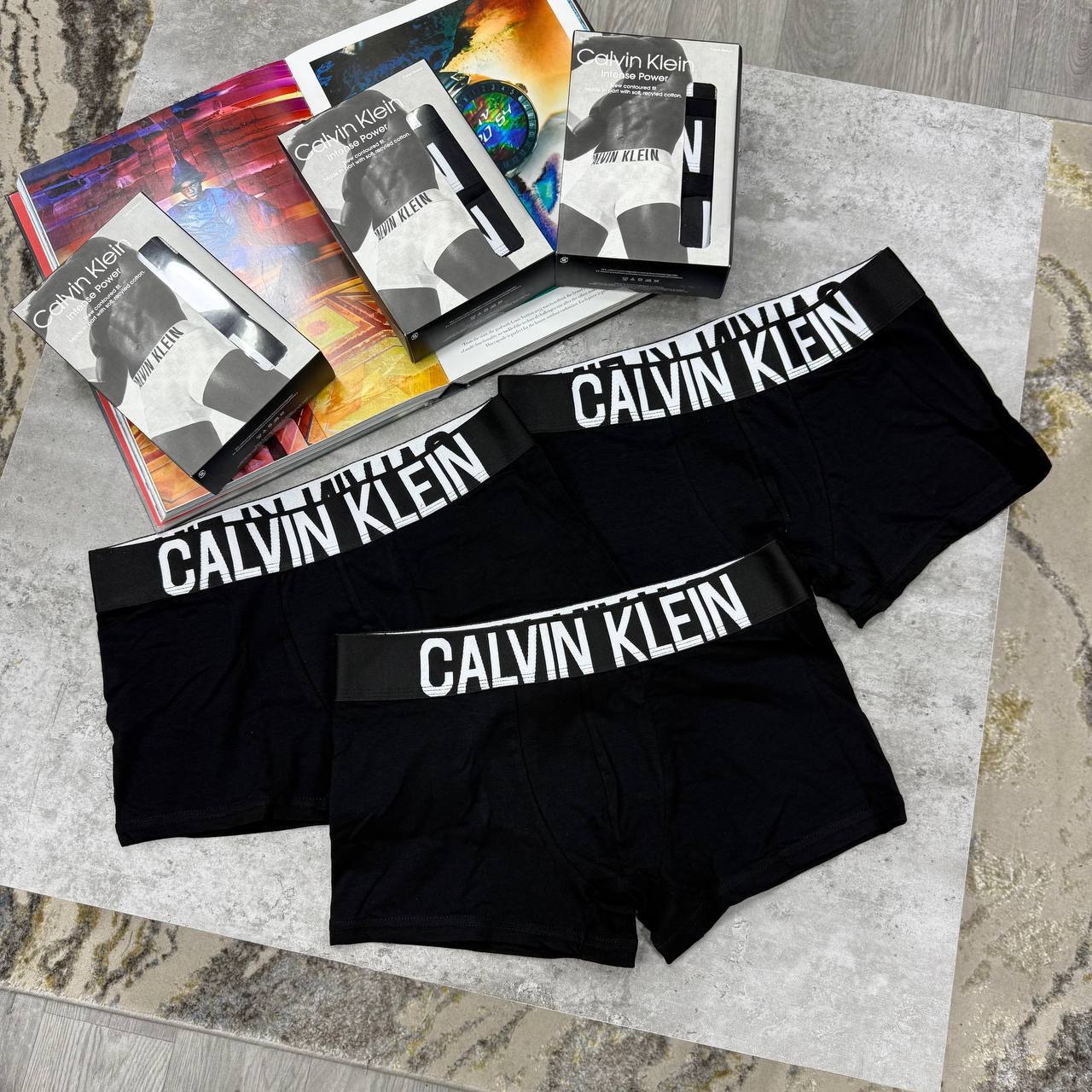 Calvin Klein Pack Of 3 Outer Elastic Boxers Mens in Black Color Best Sale UK Reps AAA Quality