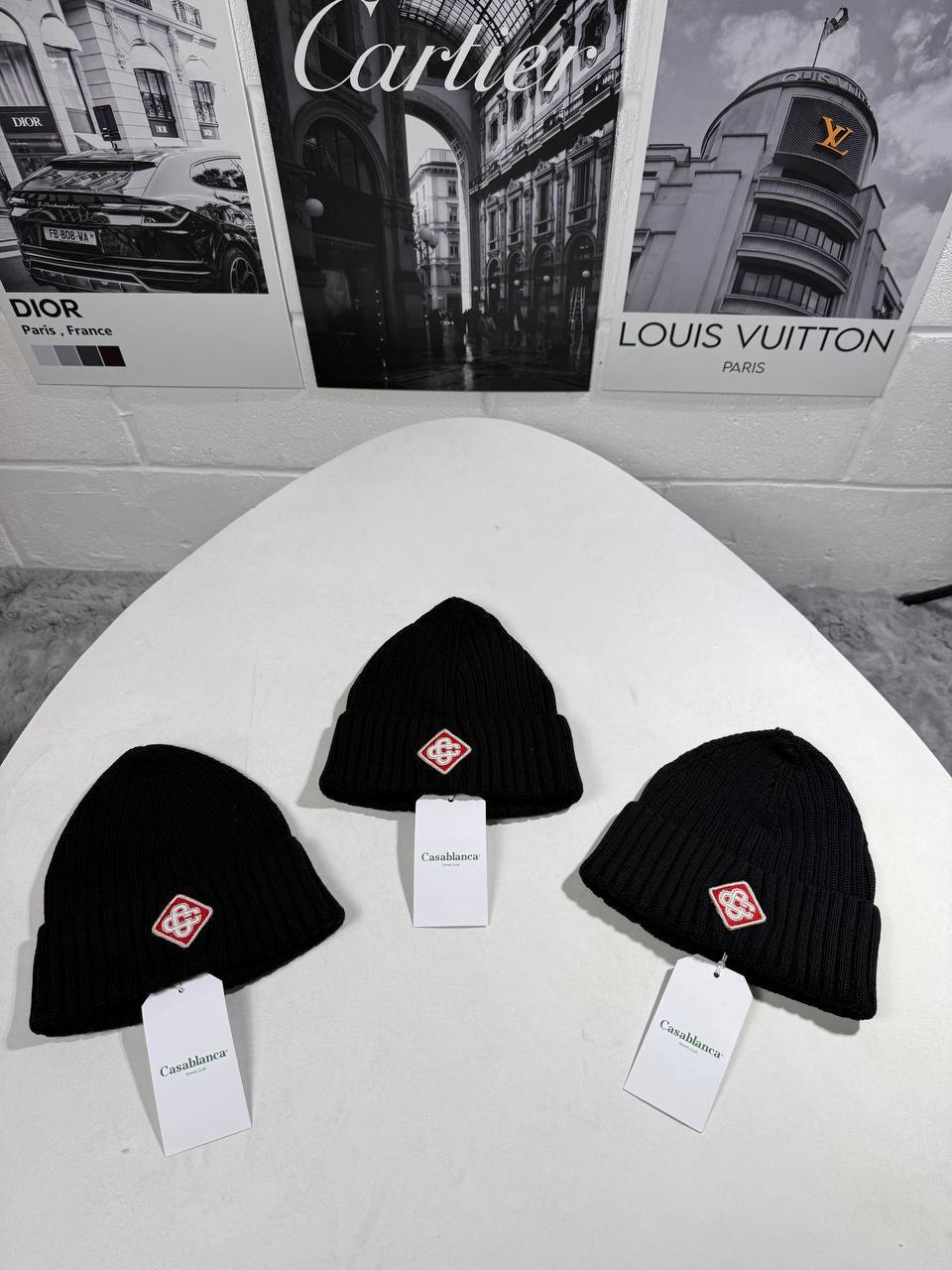 Casablanca Ribbed Logo Beanie in Black Color Best Sale UK Reps AAA Quality