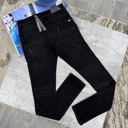 Amiri Distressed White Patch Denim Skinny Jeans Multiple Waist Sizes Mens in Black Color Best Sale UK Reps AAA Quality