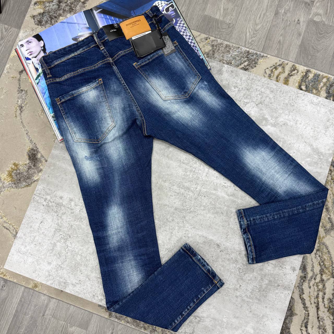 Dsquared2 Streetwear Light Blue Holes Ripped Blue Multiple Waist Sizes Mens Best Sale UK Reps AAA Quality