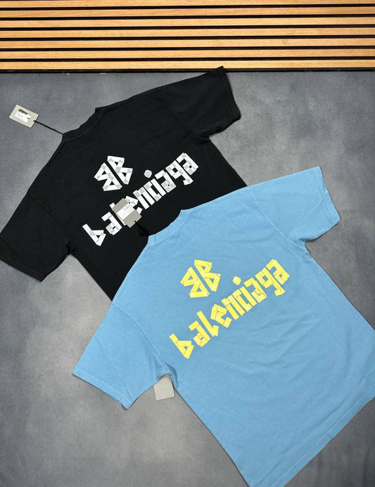 Balenciaga Tape-Logo Printed T-Shirts in 2 Colors Mens UK Reps AAA Quality
