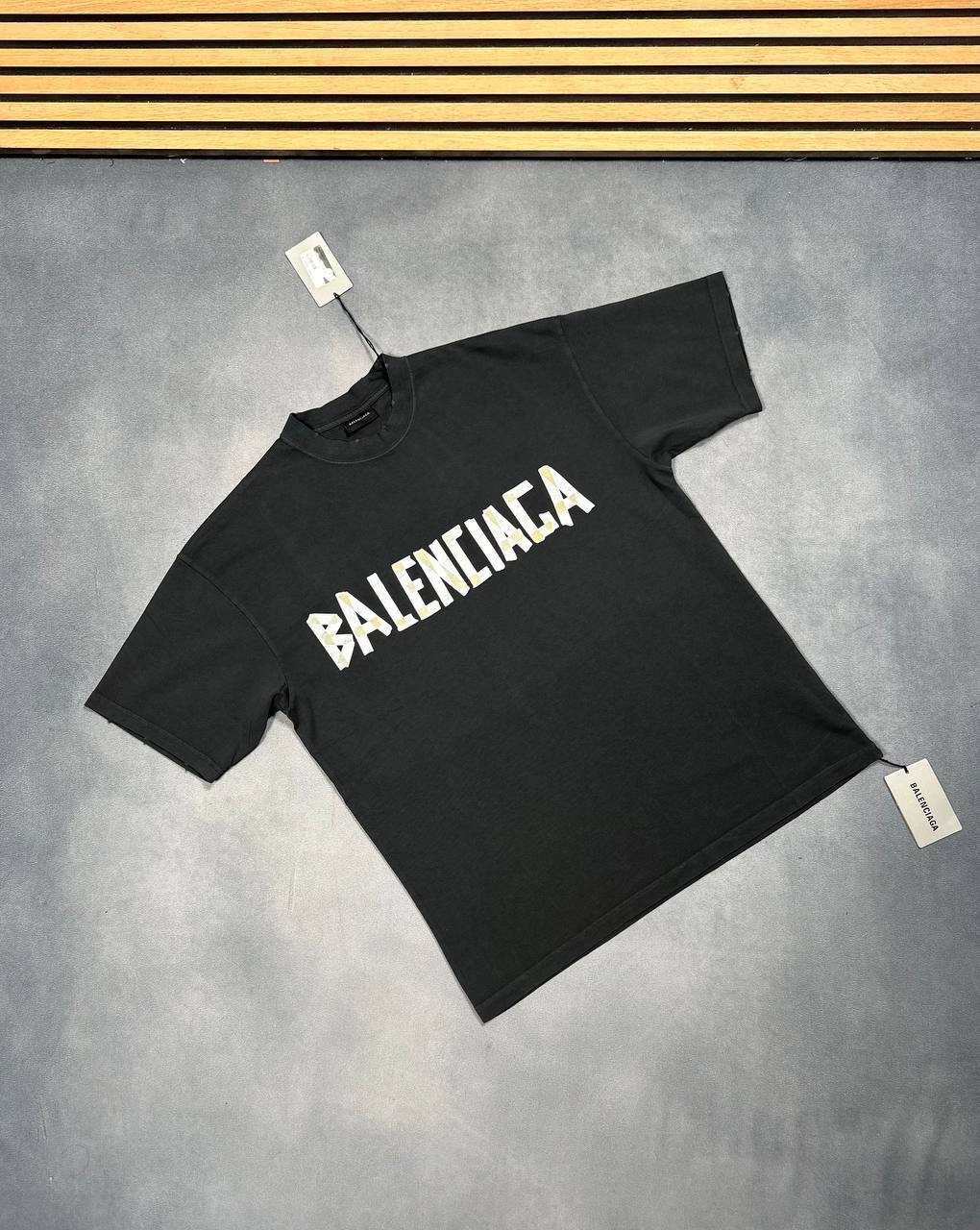 Balenciaga Tape-Logo Printed T-Shirts in 2 Colors Mens UK Reps AAA Quality
