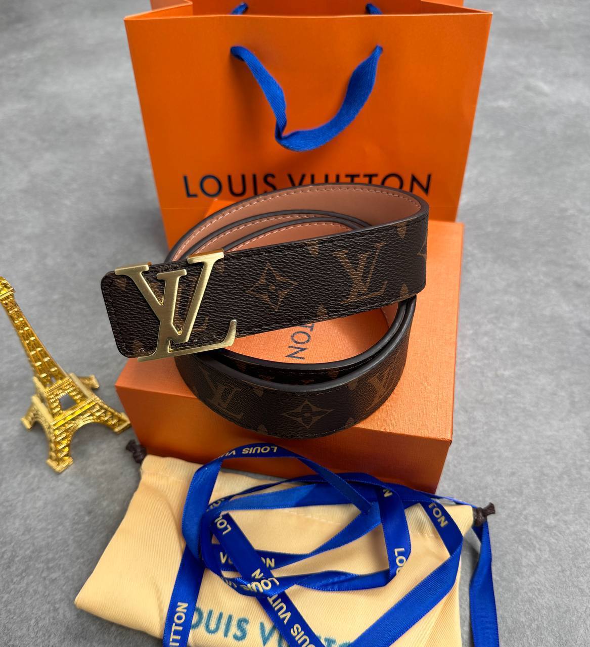 LOUIS VUITTON LV Iconic Initiales Reversible Belt Damier Mens in 2 Colors UK Replica
