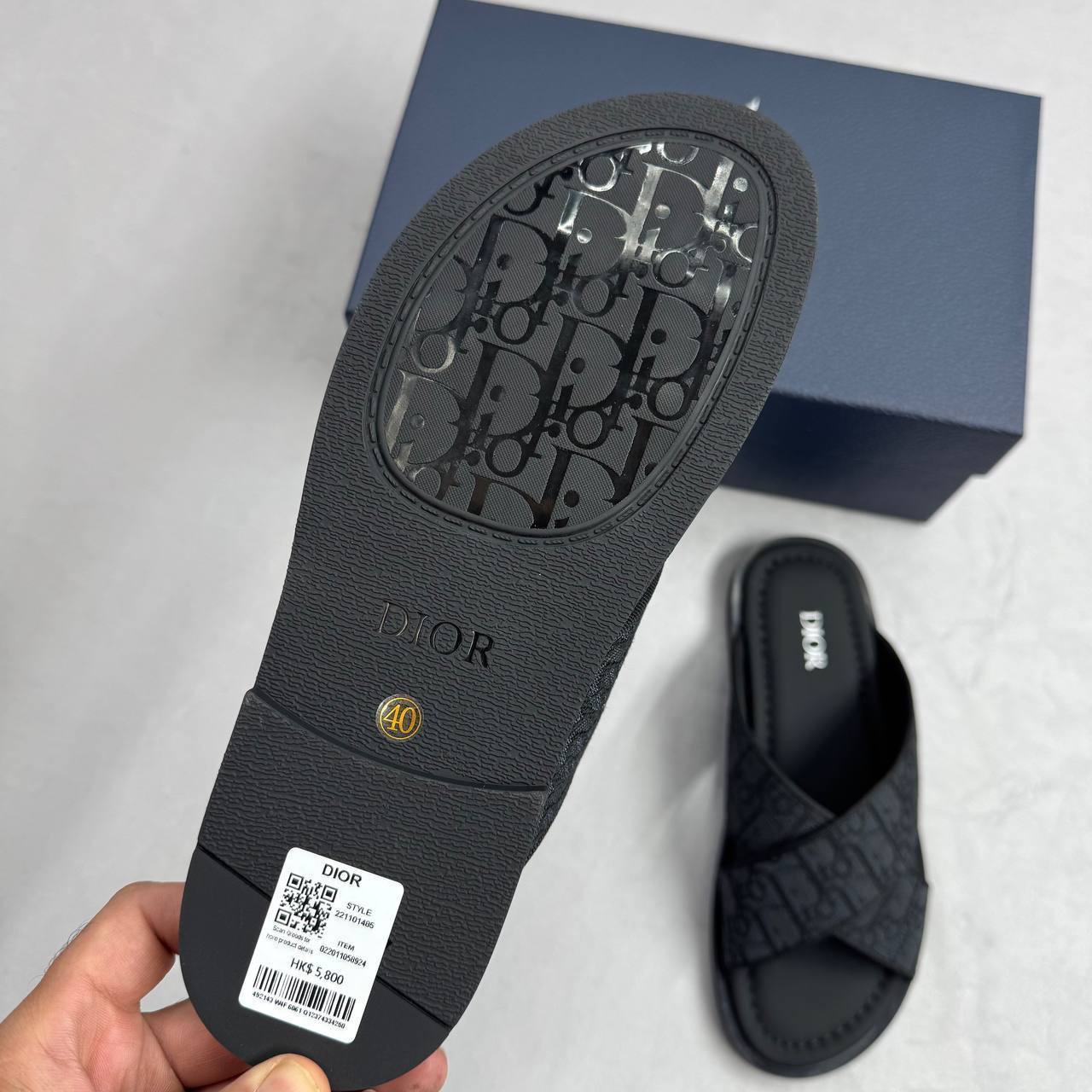 Christian Dior Alias Sandal Black Oblique Jacquard Mens Sliders UK Replica AAA Quality