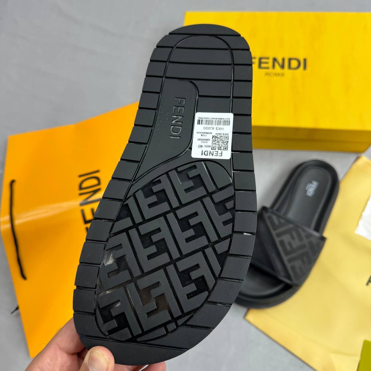 Fendi Diagonal Logo High Quality Canvas Men's Sliders UK Reps AAA Quality