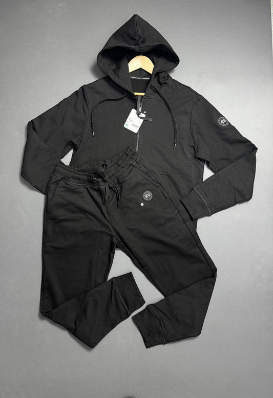 Canad Goose Sleek Black Full-Zip Hooded Tracksuit Mens UK Replica AAA Quality