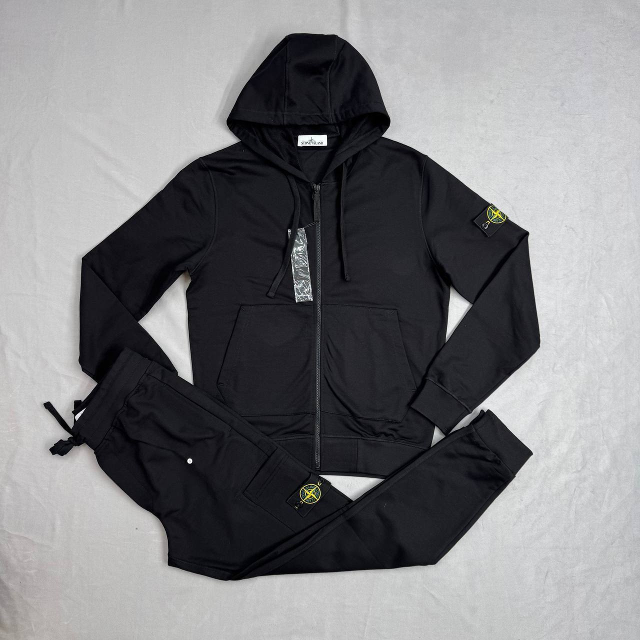 Stone Island Cotton Fleece Garment Dyed Zip Hooded Tracksuit Mens in Multiple Colors UK Replica