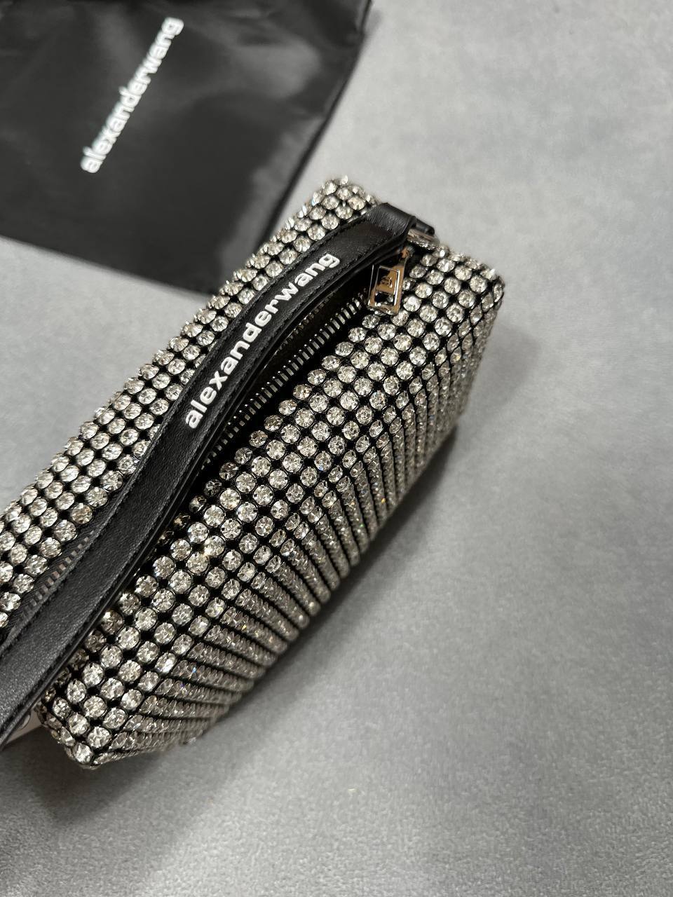 Alexander Wang Medium Wangloc Rhinestone Embellished Clutch Women's Bag UK Best Sale Replica