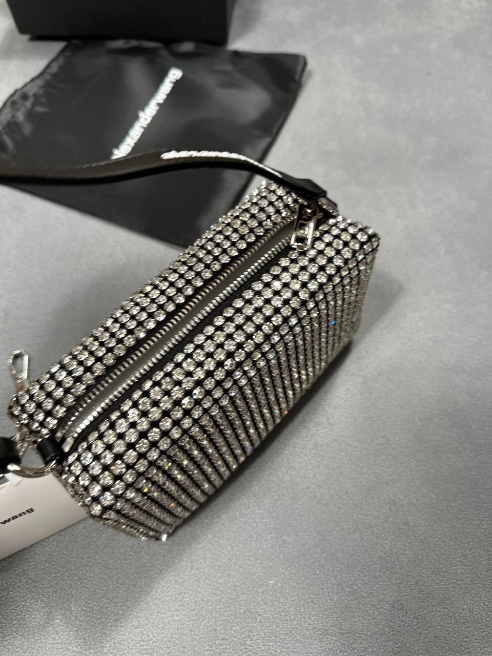 Alexander Wang Medium Wangloc Rhinestone Embellished Clutch Women's Bag UK Best Sale Replica