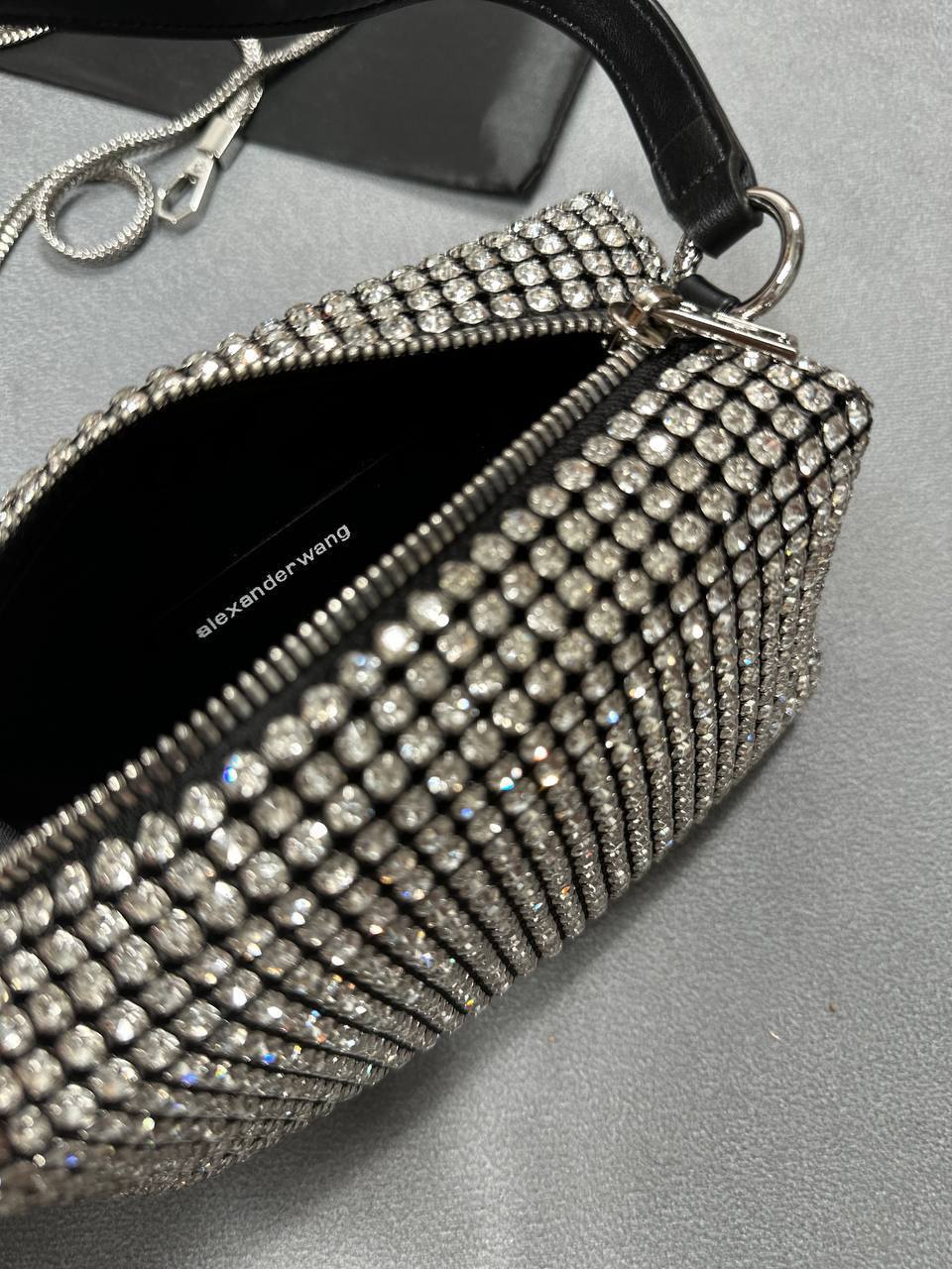 Alexander Wang Medium Wangloc Rhinestone Embellished Clutch Women's Bag UK Best Sale Replica