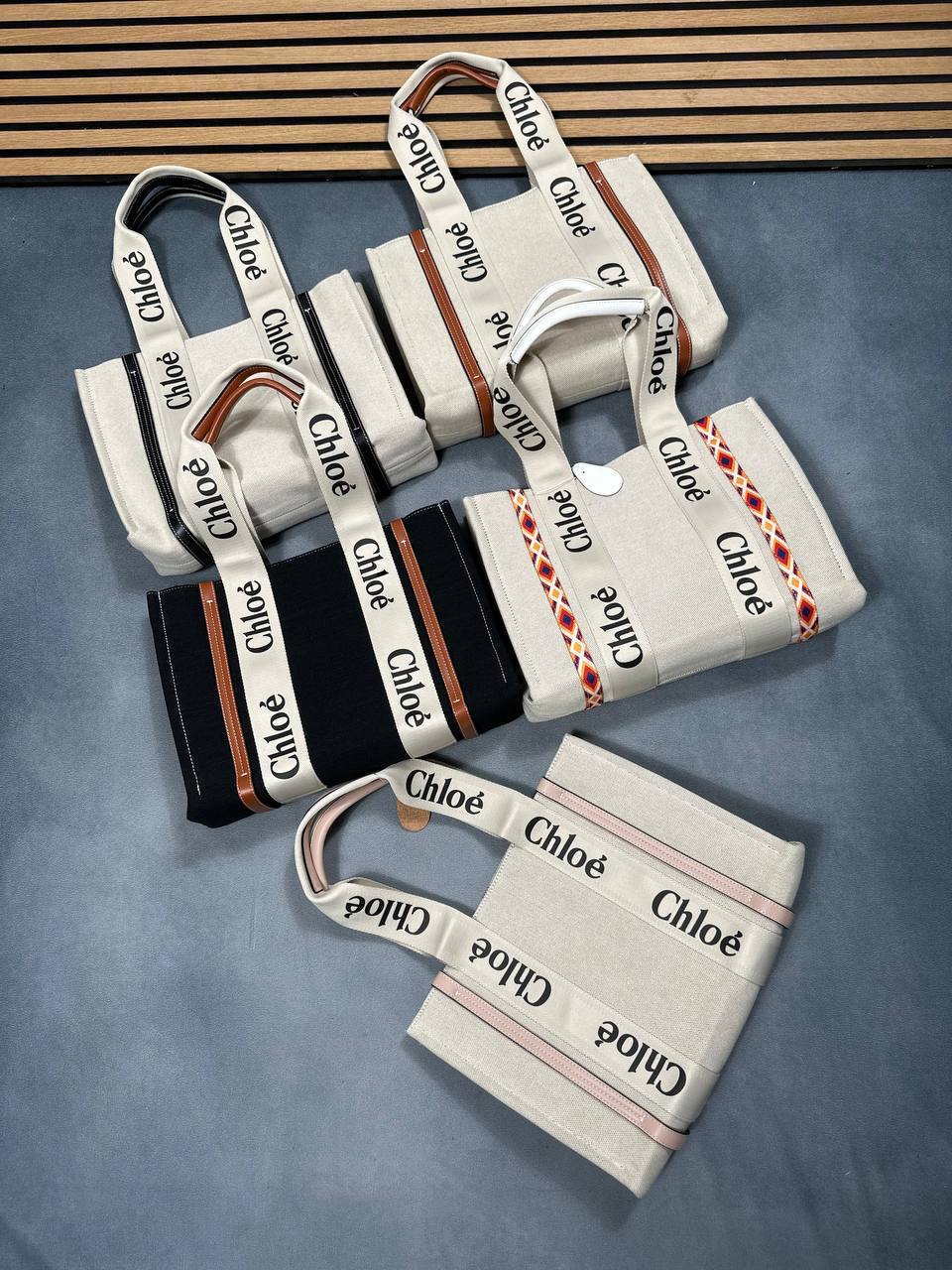 Chloe Luxury Brand Canvas Letters Woody Shoulder Handbag Canvas in Multiple Colors UK Reps AAA Quality