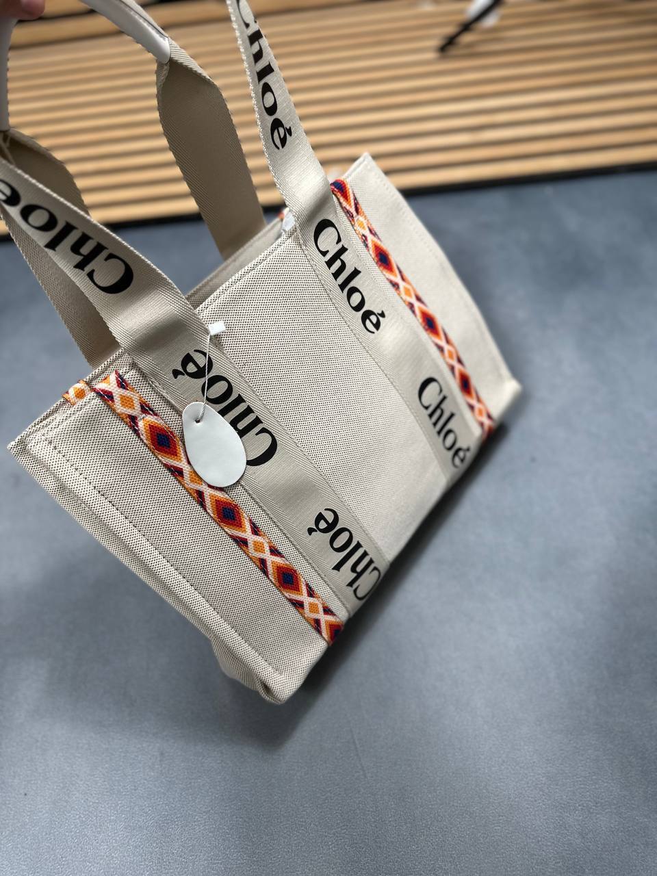 Chloe Luxury Brand Canvas Letters Woody Shoulder Handbag Canvas in Multiple Colors UK Reps AAA Quality