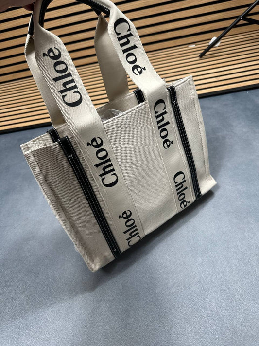 Chloe Luxury Brand Canvas Letters Woody Shoulder Handbag Canvas in Multiple Colors UK Reps AAA Quality