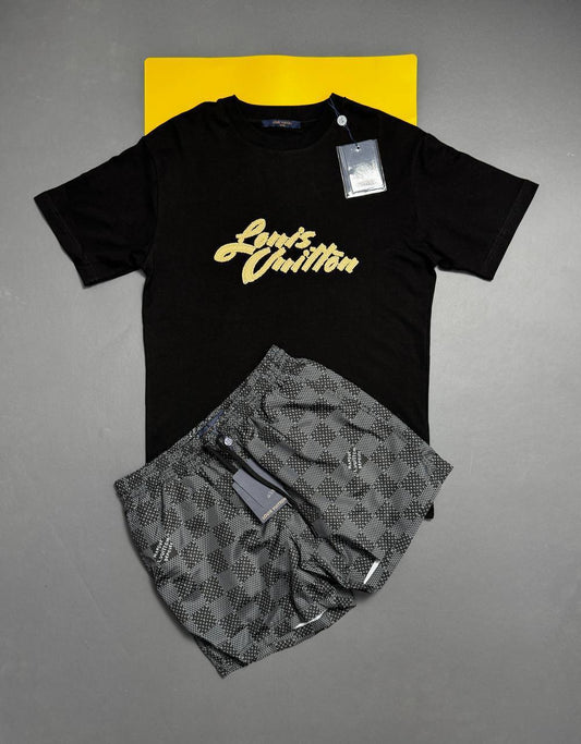 Louis Vuitton Embroidered Signature Ready to Wear T-Shirts & Shorts Sets Mens in Multiple Colors UK Reps Best Sale