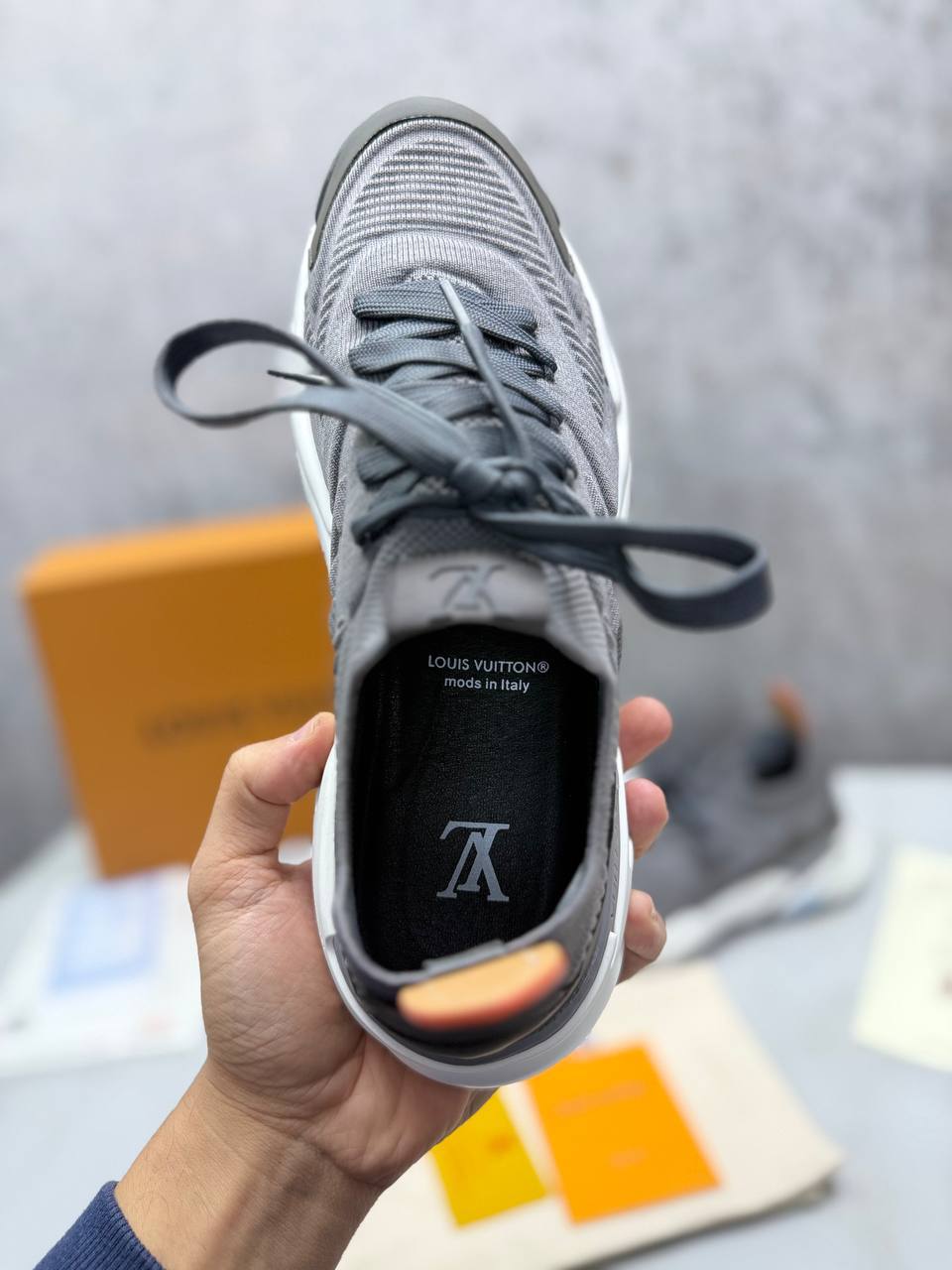 Louis Vuitton LV Runner Tatic Grey Sneaker Mens Best Sale UK Reps AAA Quality