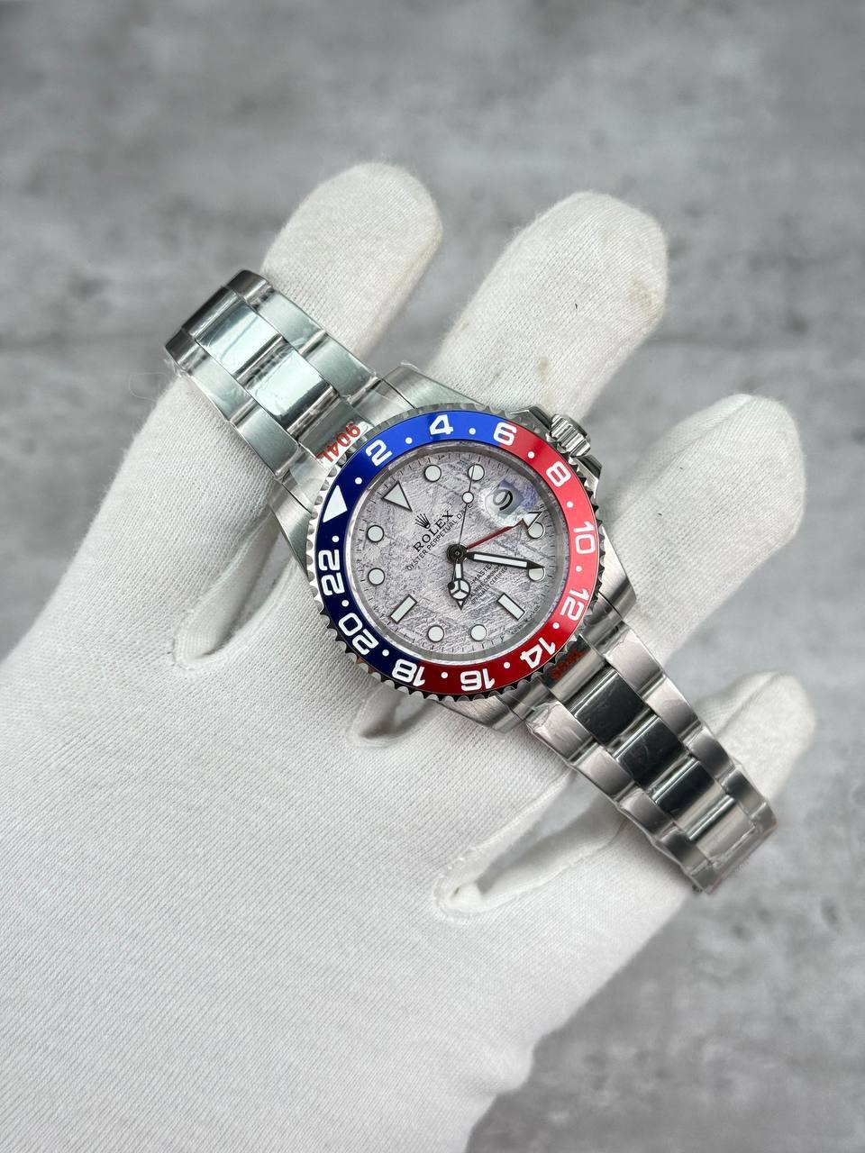 Rolex GMT-Master II Pepsi Meteorite Dial White Gold Mens Watches UK Reps AAA Quality