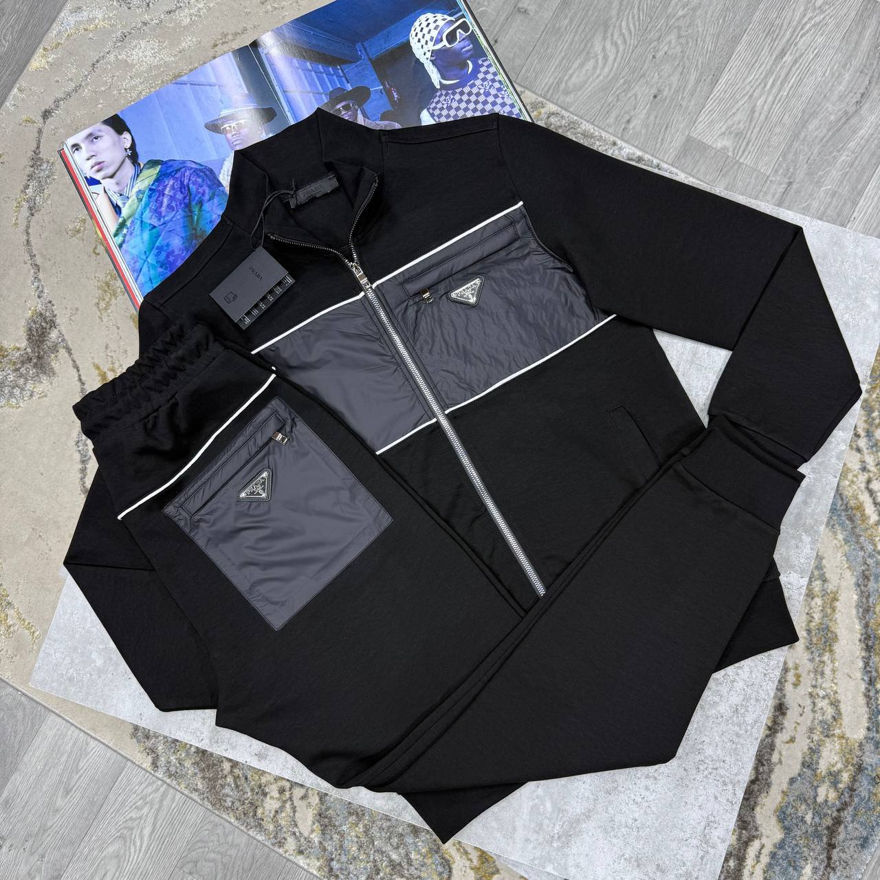 Prada Re-Nylon Panelled Full-Zip Mens Tracksuits in Multiple Colors Best Sale UK Reps AAA Quality