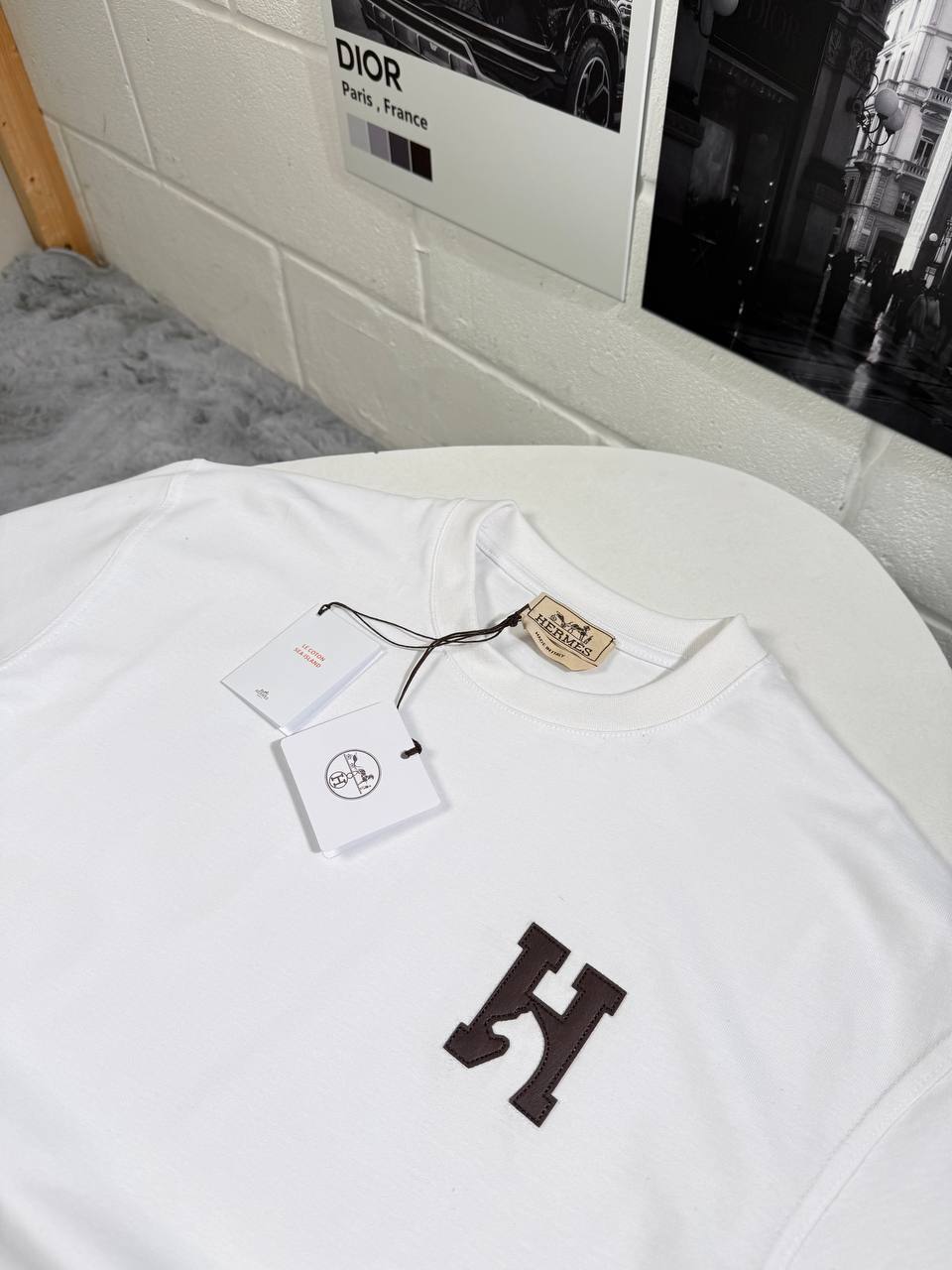 Hermes H'Cheval" with Leather Detail T-shirt Mens in Multiple Colors Best Sale UK Reps AAA Quality