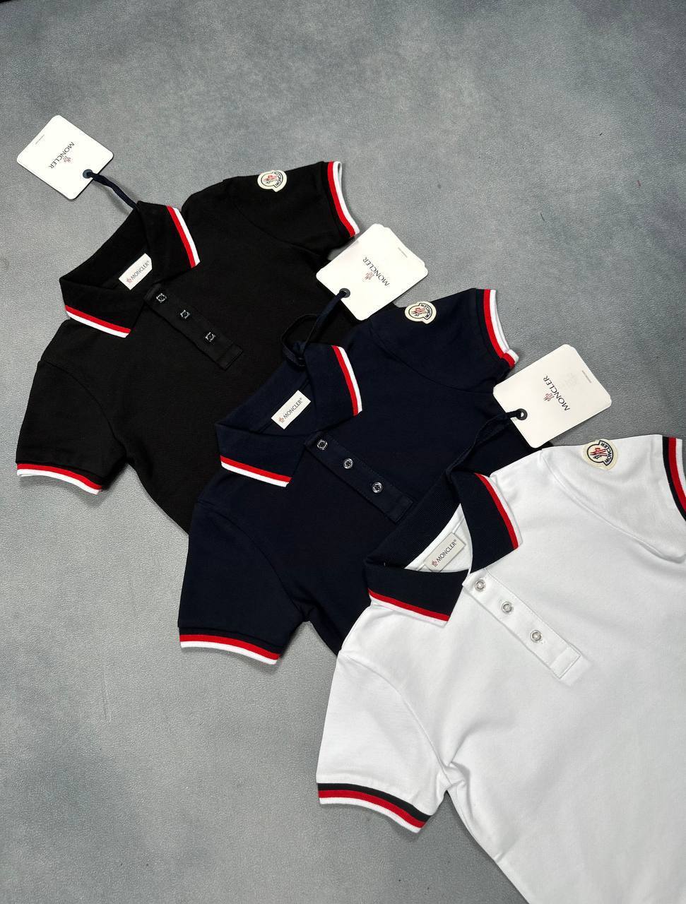 Moncler Logo Cotton Piquet Polo Shirts Kids in Multiple Colors UK Reps AAA Quality