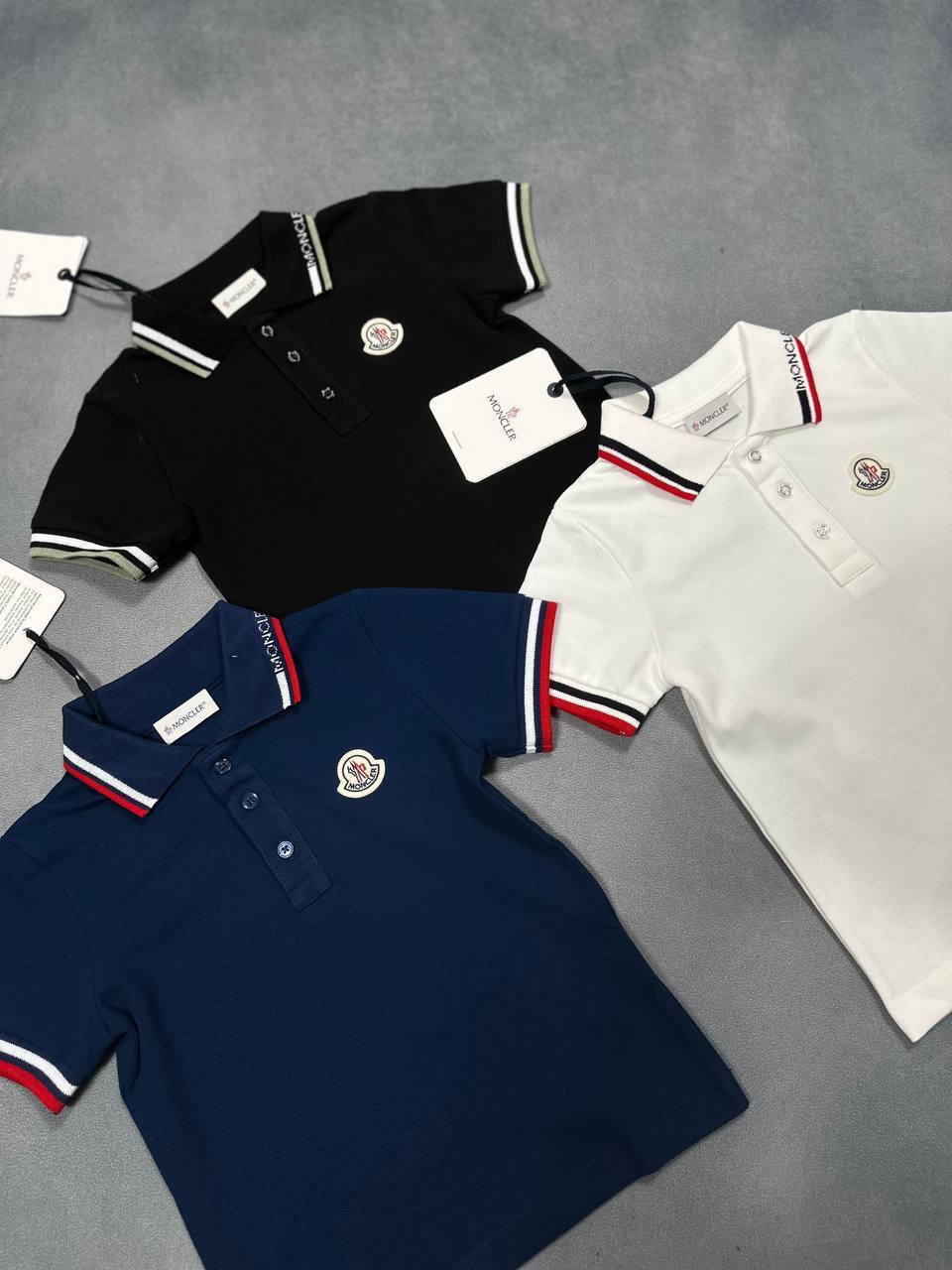 Moncler Logo Cotton Piquet Polo Shirts Kids in Multiple Colors UK Reps AAA Quality