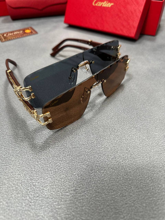 Cartier Grayish Rimless Frame Fashion Sunglasses Womens in 2 Color UK Replica AAA Quality