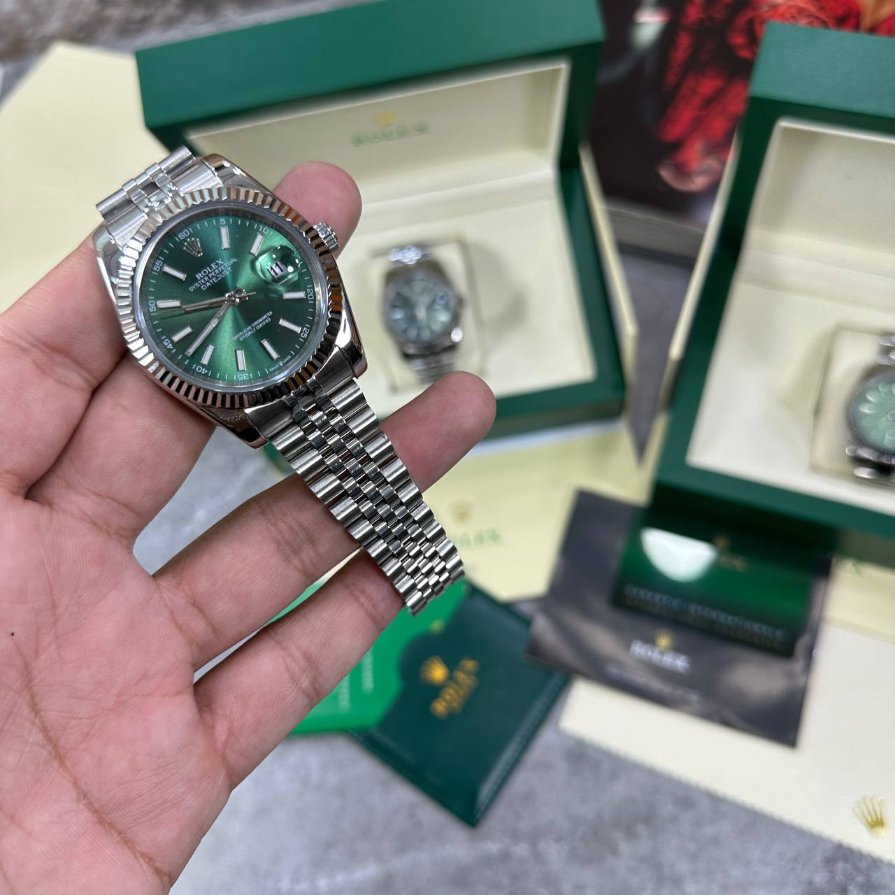 Rolex Datejust Custom "Green" Dial Mens Watch UK Reps AAA Quality
