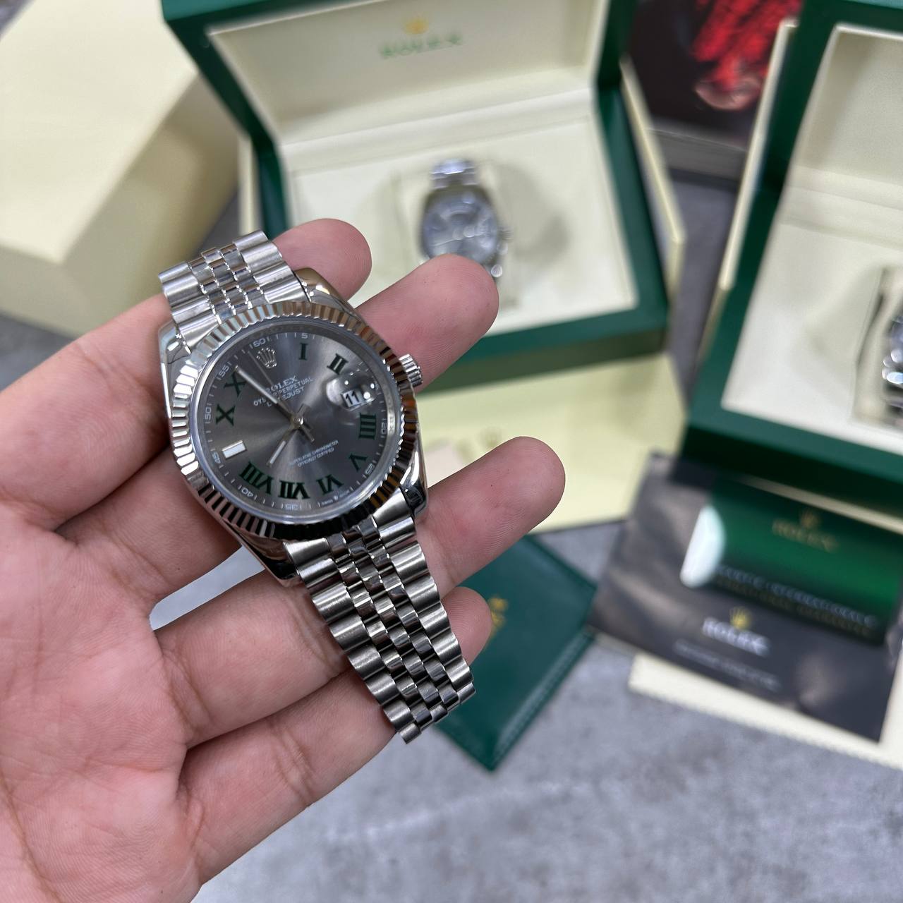 Rolex Datejust Slate Roman Dial Mens Watch UK Reps AAA Quality